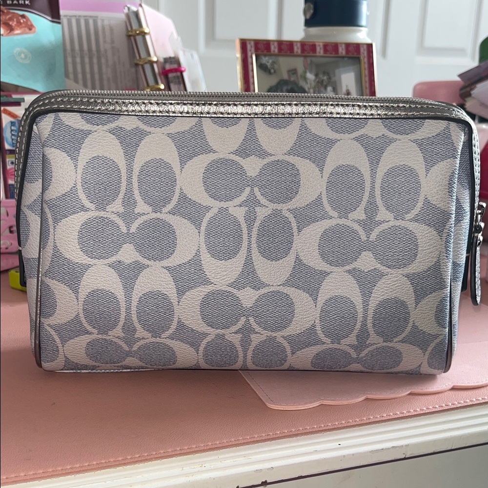 Coach Blue Signature Pouch